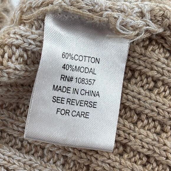 Evereve Oatmeal Striped Tan Kiki Cardigan Sweater - Picture 11 of 12